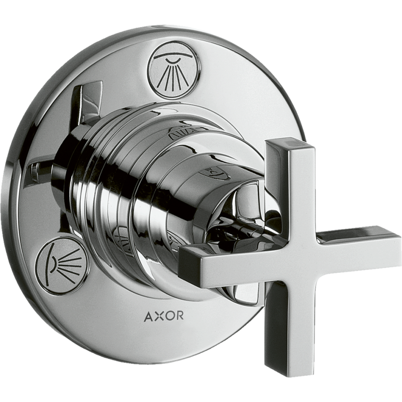 Zawór odcinająco-przełączający Trio/Quattro z uchwytem krzyżowym, podtynkowy Chrom Citterio AXOR 39925000