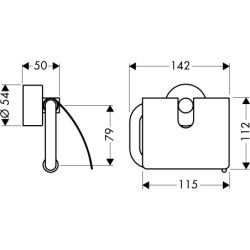 Uchwyt na papier toaletowy z osłoną Nikiel Szczotkowany Uno AXOR 41538820