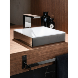 Umywalka nablatowa 400/400 bez otworu na baterię i przelewu Czarny Chrom Polerowany Suite Wanna i Umywalki AXOR 42003330