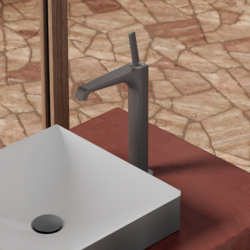 Umywalka nablatowa 400/400 bez otworu na baterię i przelewu Czarny Chrom Szczotkowany Suite Wanna i Umywalki AXOR 42003340