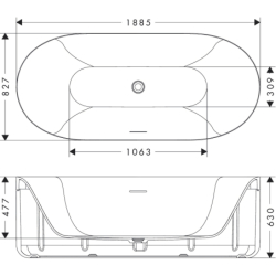 Wanna 1900/850 Czarny Matowy Suite Wanna i Umywalki AXOR 42005670