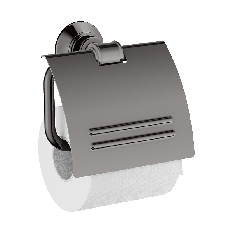 Uchwyt na papier toaletowy z osłoną Czarny Chrom Polerowany Montreux AXOR 42036330