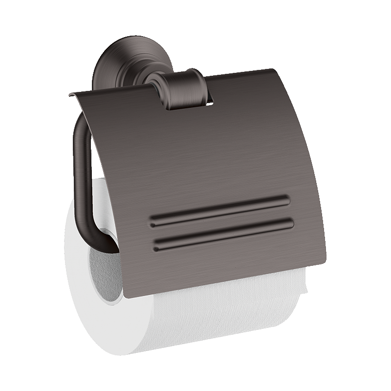 Uchwyt na papier toaletowy z osłoną Czarny Chrom Szczotkowany Montreux AXOR 42036340