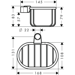 Koszyk na mydło do drążka przysznicowego 160/83 Czarny Chrom Polerowany Montreux AXOR 42066330