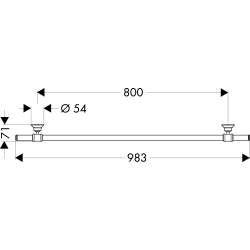 Wieszak na ręcznik kąpielowy 800 mm Nikiel Szczotkowany Montreux AXOR 42080820