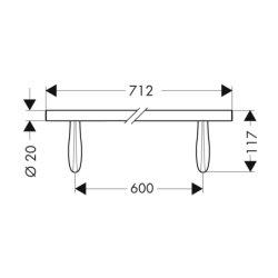 Wieszak na ręcznik kąpielowy 600 mm Chrom Massaud AXOR 42260000