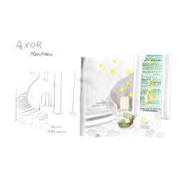 Element zewnętrzny odpływu liniowego 1200, montaż odsunięty od ściany Mosiądz Szczotkowany Drain AXOR 42524950