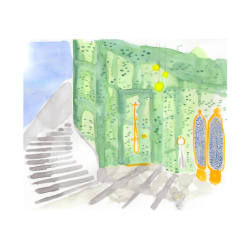 Element zewnętrzny odpływu liniowego 1200, montaż odsunięty od ściany Mosiądz Szczotkowany Drain AXOR 42524950