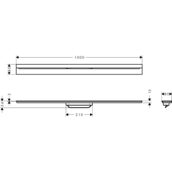 Element zewnętrzny odpływu liniowego 1000, montaż przyścienny Czerwony Złoty Szczotkowany Drain AXOR 42528310