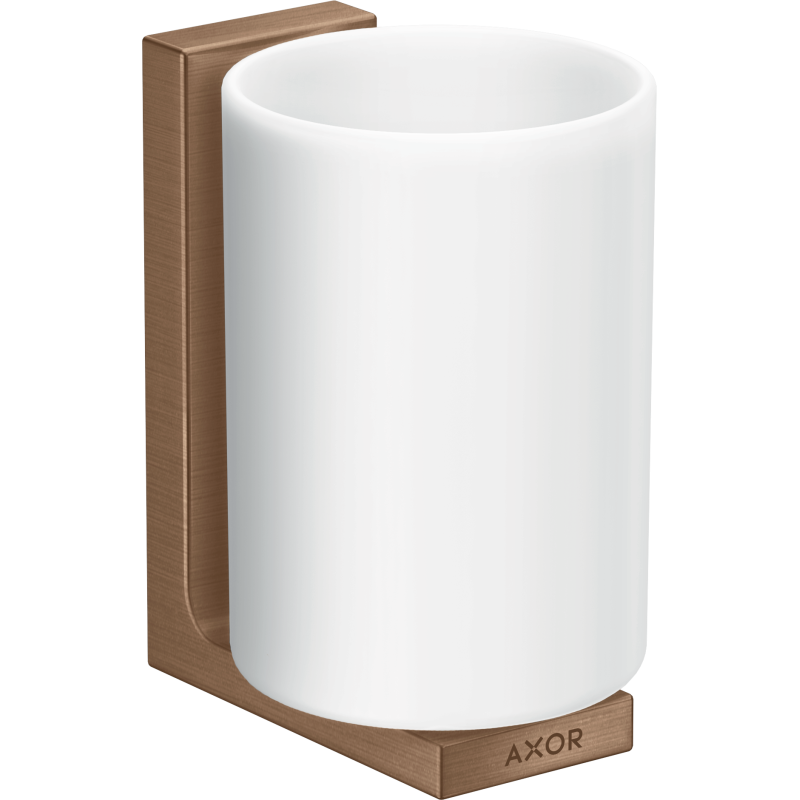 Kubek na szczoteczki do zębów Czerwony Złoty Szczotkowany Universal Rectangular AXOR 42604310