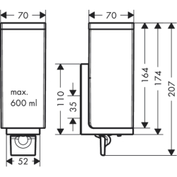 Dozownik mydła w płynie Złoty Optyczny Szczotkowany Universal Rectangular AXOR 42610250