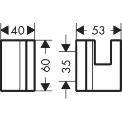 Haczyk na ręcznik Czarny Chrom Szczotkowany Universal Rectangular AXOR 42611340