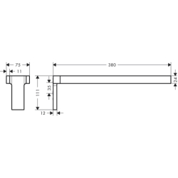 Wieszak na ręczniki, 2-ramienny Czarny Chrom Polerowany Universal Rectangular AXOR 42622330