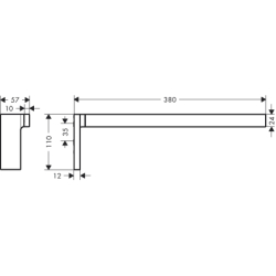 Wieszak na ręcznik, 1-ramienny Złoty Optyczny Szczotkowany Universal Rectangular AXOR 42626250