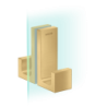 Uchwyt drzwi prysznicowych Złoty Optyczny Szczotkowany Universal Rectangular AXOR 42639250