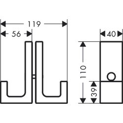 Uchwyt drzwi prysznicowych Czerwony Złoty Szczotkowany Universal Rectangular AXOR 42639310