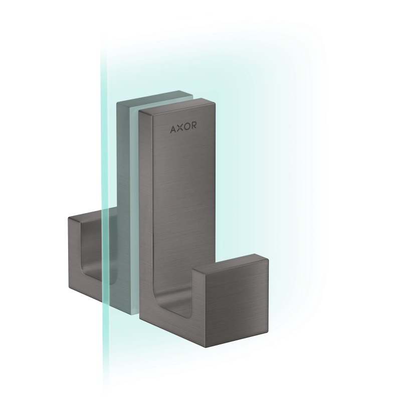 Uchwyt drzwi prysznicowych Czarny Chrom Szczotkowany Universal Rectangular AXOR 42639340