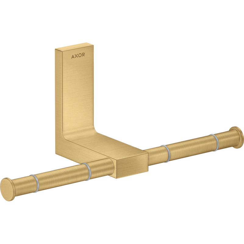 Uchwyt na papier toaletowy, podwójny Złoty Optyczny Szczotkowany Universal Rectangular AXOR 42657250