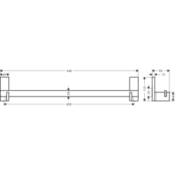 Wieszak na ręcznik kąpielowy 600 mm Stal Szlachetna Optyczna Universal Rectangular AXOR 42661800