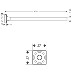 Wieszak na ręcznik, 1-ramienny Czarny Chrom Polerowany Starck Organic AXOR 42720330