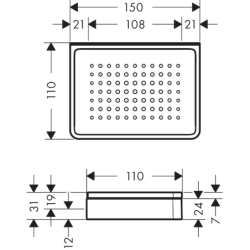 Mydelniczka / półka Czerwony Złoty Szczotkowany Universal Softsquare AXOR 42803310