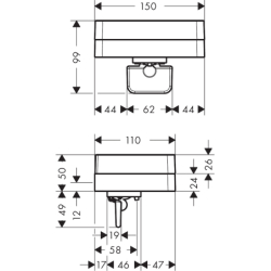 Dozownik mydła w płynie z półką Chrom Universal Softsquare AXOR 42819000