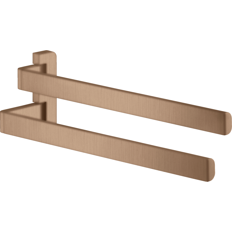 Wieszak na ręczniki, 2-ramienny Czerwony Złoty Szczotkowany Universal Softsquare AXOR 42821310