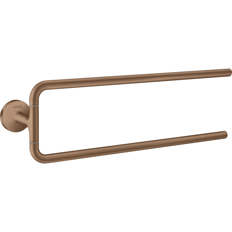 Wieszak na ręczniki, 2-ramienny Czerwony Złoty Szczotkowany Universal Circular AXOR 42822310