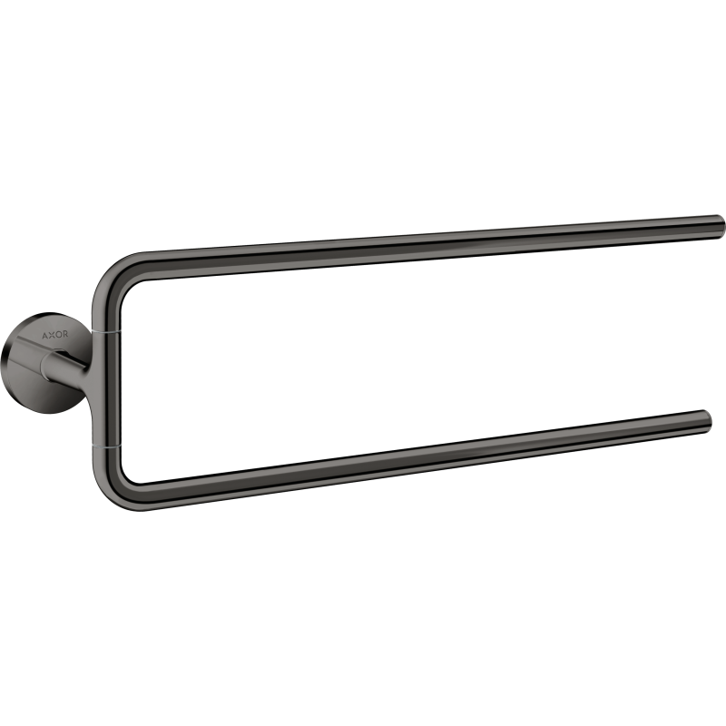 Wieszak na ręczniki, 2-ramienny Czarny Chrom Polerowany Universal Circular AXOR 42822330