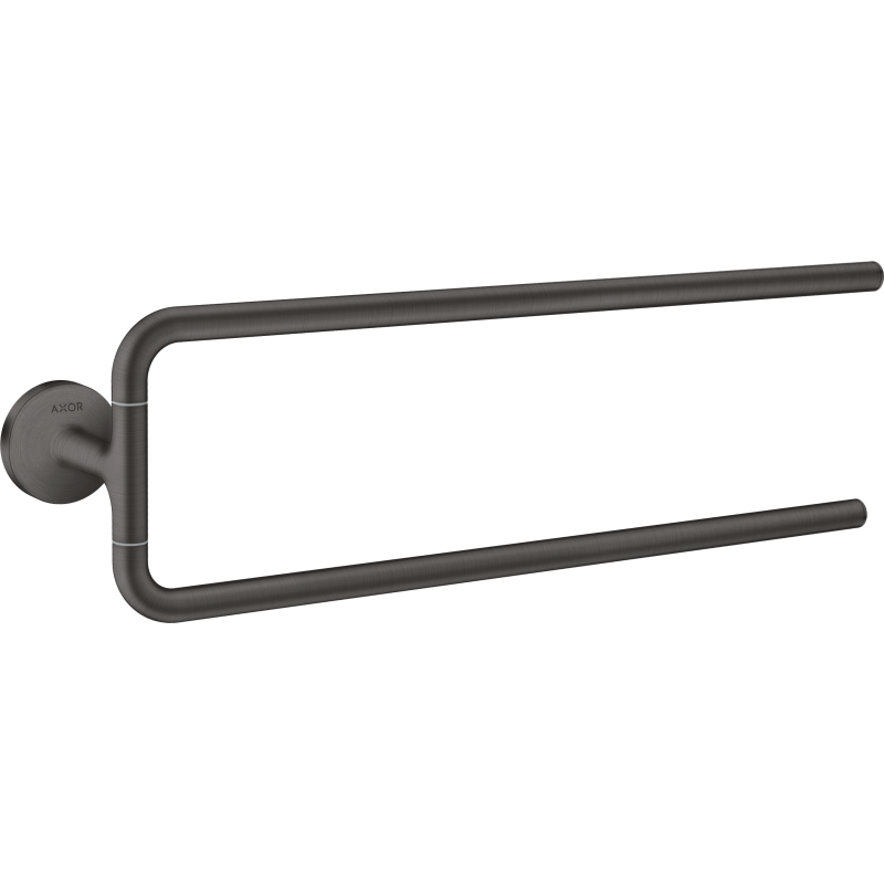 Wieszak na ręczniki, 2-ramienny Czarny Chrom Szczotkowany Universal Circular AXOR 42822340