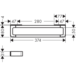 Uchwyt 300 mm Brąz Szczotkowany Universal Softsquare AXOR 42830140