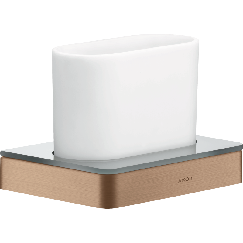 Kubek na szczoteczki do zębów Czerwony Złoty Szczotkowany Universal Softsquare AXOR 42834310