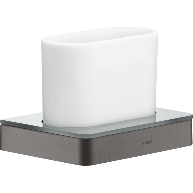 Kubek na szczoteczki do zębów Czarny Chrom Szczotkowany Universal Softsquare AXOR 42834340