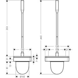 Szczotka do WC z pojemnikiem, ścienna Złoty Optyczny Szczotkowany Universal Softsquare AXOR 42835250
