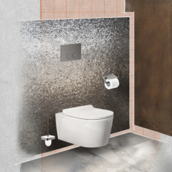 Szczotka do WC z pojemnikiem, ścienna Czarny Chrom Polerowany Universal Softsquare AXOR 42835330