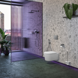 Szczotka do WC z pojemnikiem, ścienna Czarny Chrom Polerowany Universal Softsquare AXOR 42835330