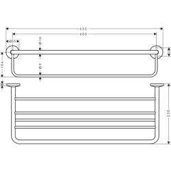 Półka na ręczniki z wieszakiem Czarny Chrom Polerowany Universal Circular AXOR 42843330