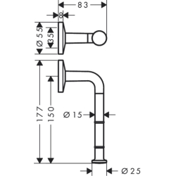 Uchwyt na papier toaletowy Nikiel Szczotkowany Universal Circular AXOR 42856820