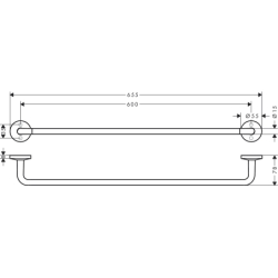 Wieszak na ręcznik kąpielowy 600 mm Złoty Optyczny Szczotkowany Universal Circular AXOR 42860250
