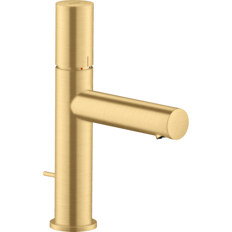 Jednouchwytowa bateria umywalkowa 110 z uchwytem Zero i kpl odpływowym z cięgłem Złoty Optyczny Szczotkowany Uno AXOR 45001250