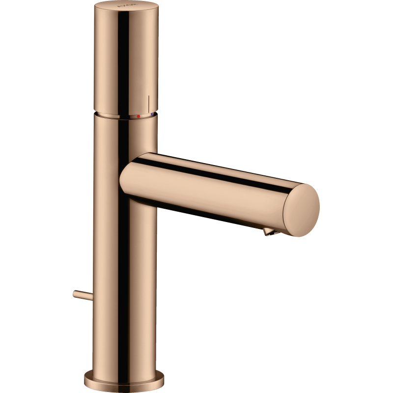 Jednouchwytowa bateria umywalkowa 110 z uchwytem Zero i kpl odpływowym z cięgłem Czerwony Złoty Polerowany Uno AXOR 45001300