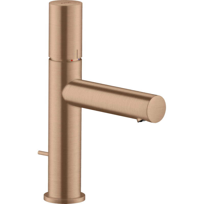 Jednouchwytowa bateria umywalkowa 110 z uchwytem Zero i kpl odpływowym z cięgłem Czerwony Złoty Szczotkowany Uno AXOR 45001310