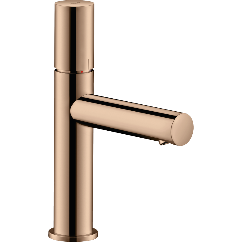 Jednouchwytowa bateria umywalkowa 110 z uchwytem Zero i niezamykanym kpl odpływowym Czerwony Złoty Polerowany Uno AXOR 45002300