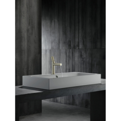 Jednouchwytowa bateria umywalkowa 110 z uchwytem Zero i niezamykanym kompletem odpływowym Nikiel Szczotkowany Uno AXOR 45002820