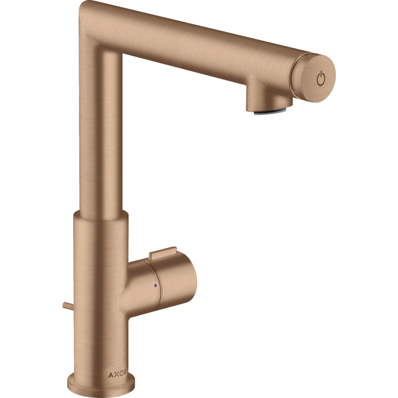 Bateria umywalkowa Select 220 z kompletem odpływowym z cięgłem Czerwony Złoty Szczotkowany Uno AXOR 45016310