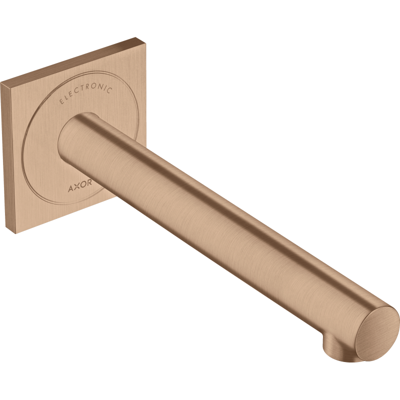 Elektroniczna bateria umywalkowa z wylewką 221 mm, ścienna, podtynkowa Czerwony Złoty Szczotkowany Uno AXOR 45111310