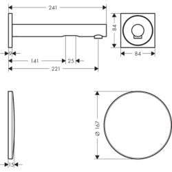Elektroniczna bateria umywalkowa z wylewką 221 mm, ścienna, podtynkowa Czarny Chrom Polerowany Uno AXOR 45111330