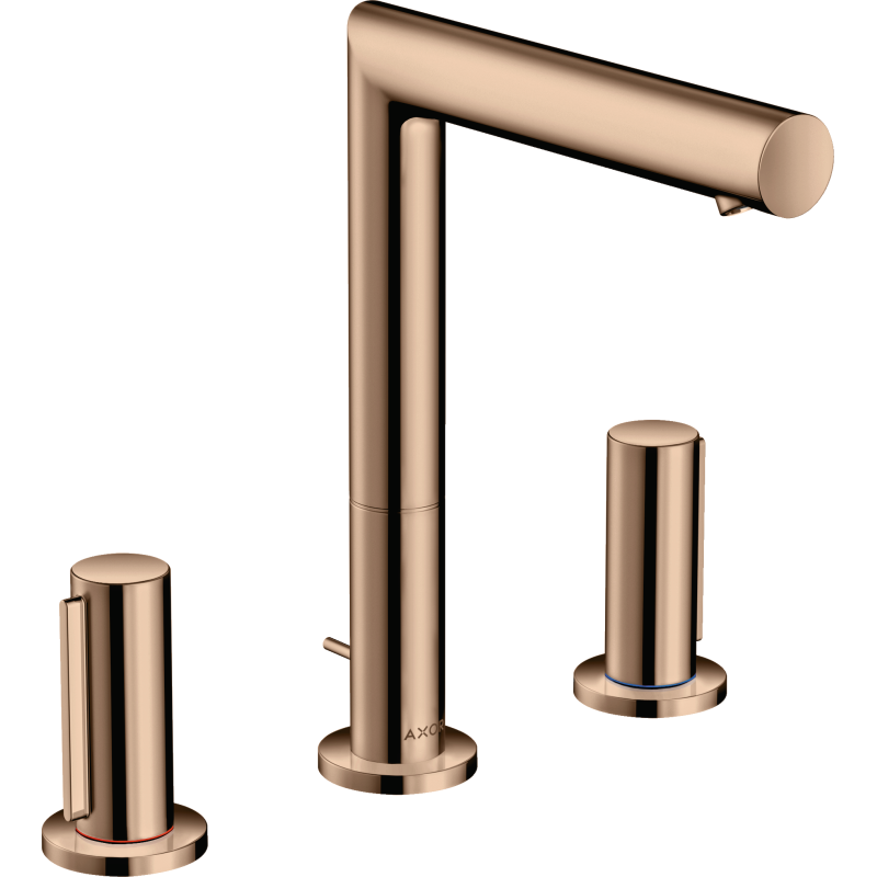 3-otworowa bateria umywalkowa 200 z uchwytami Zero i kompletem odpływowym z cięgłem Czerwony Złoty Polerowany Uno AXOR 45133300