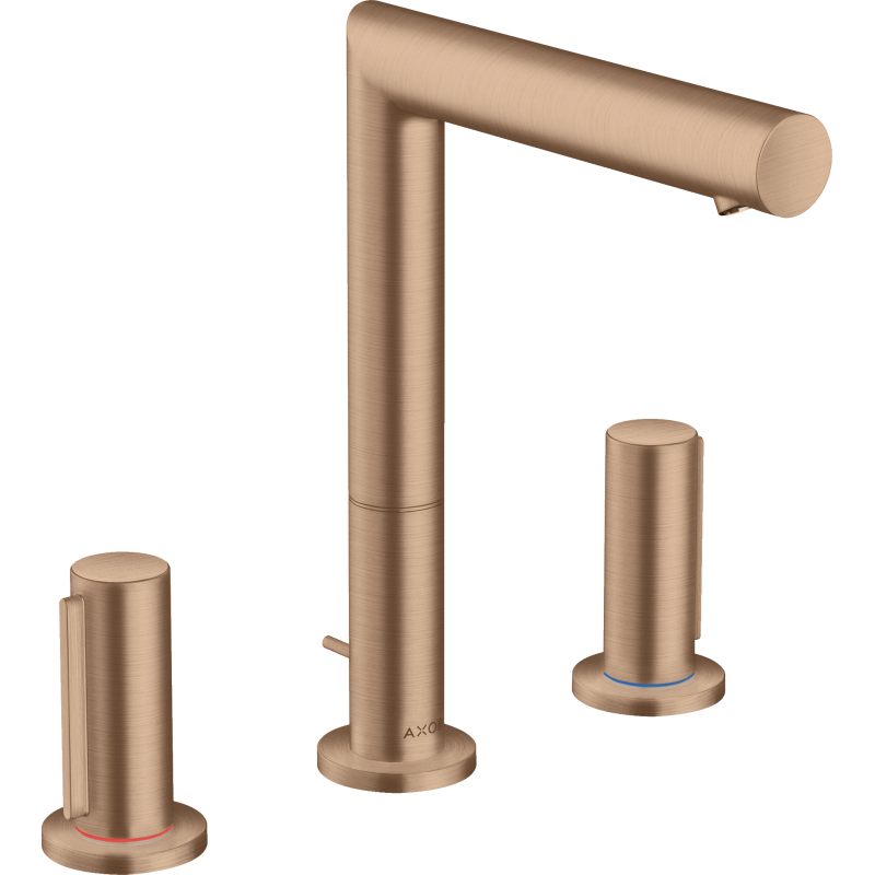 3-otworowa bateria umywalkowa 200 z uchwytami Zero i kpl odpływowym z cięgłem Czerwony Złoty Szczotkowany Uno AXOR 45133310
