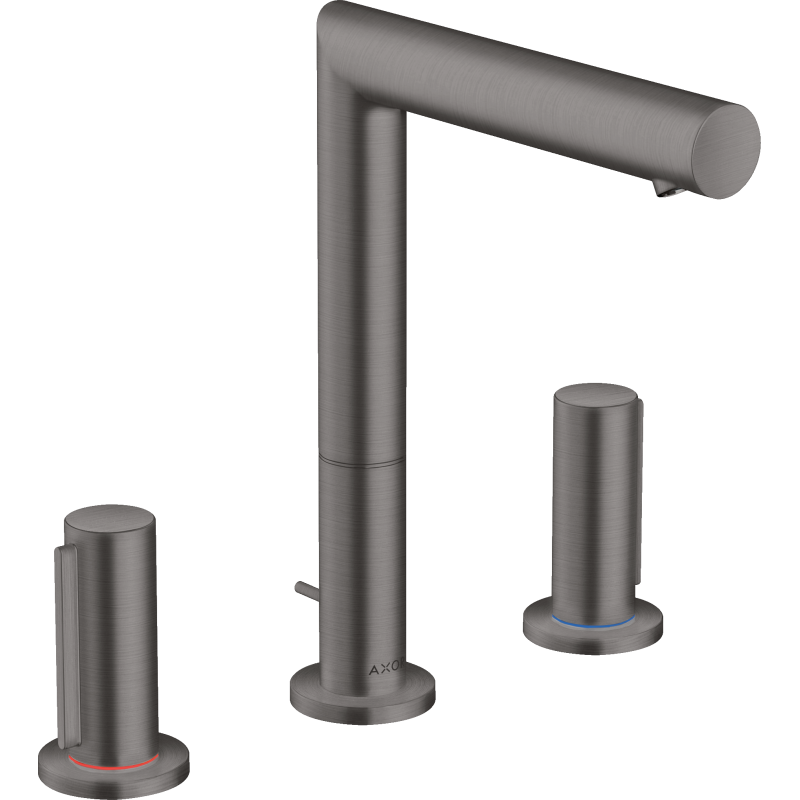 3-otworowa bateria umywalkowa 200 z uchwytami Zero i kompletem odpływowym z cięgłem Czarny Chrom Szczotkowany Uno AXOR 45133340